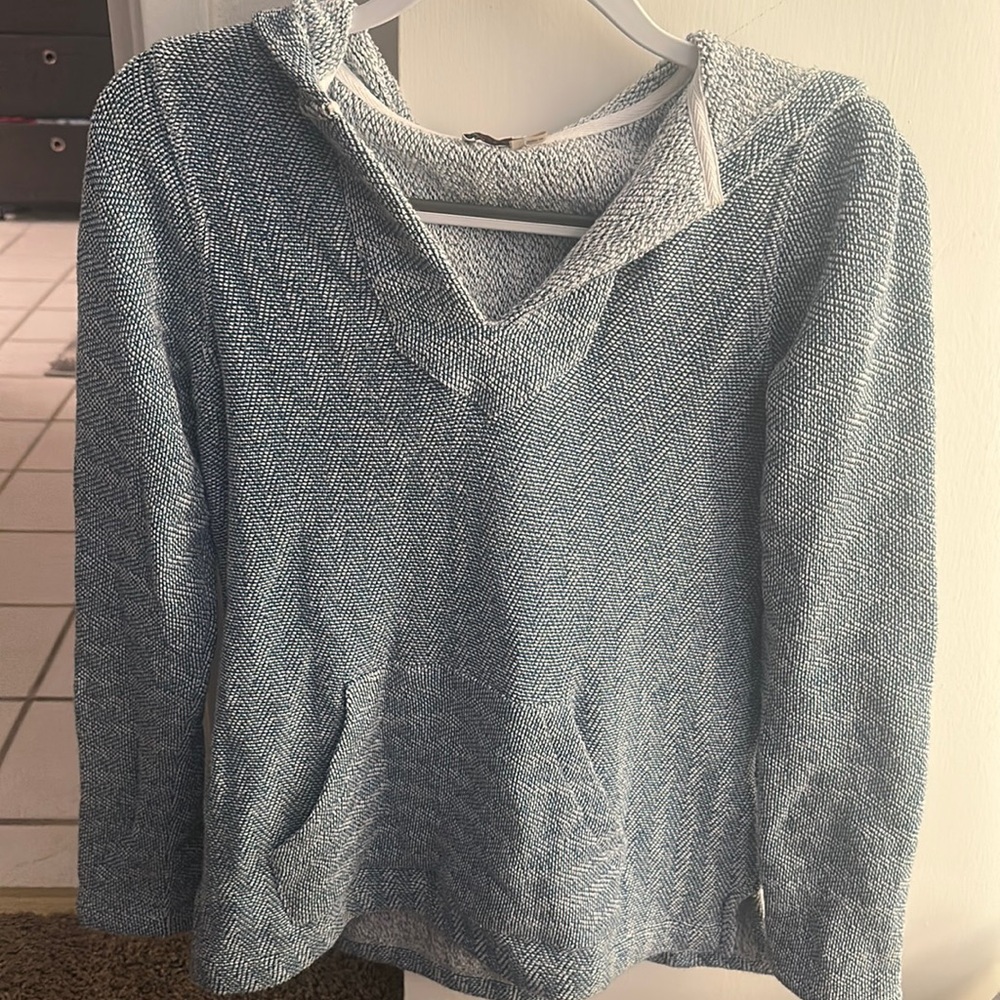 Faherty Beach Surf Blue Knit Sweatshirt Size XS